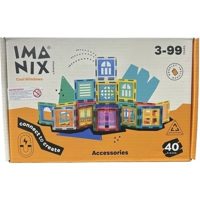IMANIX Magnetická stavebnica cool windows - 40 ks