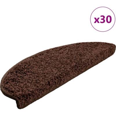 vidaXL Изтривалки за стълби, 30 бр. , 65x21x4 см, кафяви, полукръгли, големи (3365815)