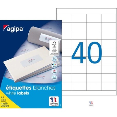 Etikety univerzálne 48,5x25,4mm Agipa A4 100 hárkov