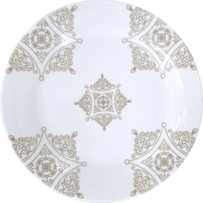 Mělký porcelánový talíř Ronda Baroko, ø 27 cm, taupe, by inspire