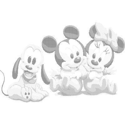 ZUTY Bodkovanie - MALIČKÝ MICKEY MOUSE, MINNIE A PLUTO Rámovanie: vypnuté plátno na rám, Rozmer: 40x50 cm