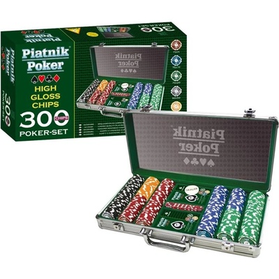 Piatnik Комплект за покер Piatnik - 300 покер чипа (метален куфар) (PIA790393)