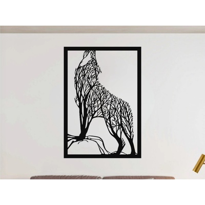 Drevený obraz na stenu - Vlk - 50cm Dekor: ANTRACIT 0164, BIELA 0101, ČIERNA 0190, DUB Bronze tmavý 090, DUB Sonoma 3025, DUB Zlatý 003, ORECH 0729, SIVÁ 0112, Rozmery: 50cm