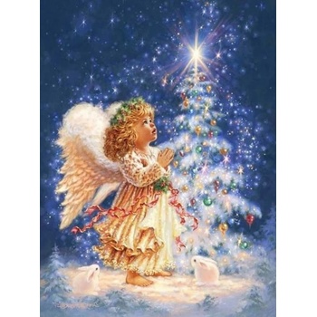Norimpex - Puzzle Diamant painting: Angel by the Christmas tree 30x40cm - 1 - 39 piese