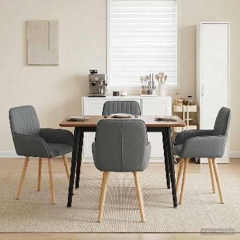 vidaXL Обедени столове 4 pcs Текстил Тъмносиво 56, 5 x 50 x 87, 5 см (3428194)