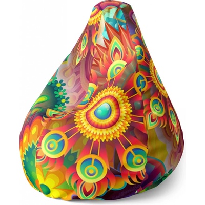 Sablio Sedací vak Pear Barevné obrazce Sablio 70 x 95 x 15 cm