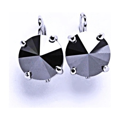 Čištín na patent s krystaly Swarovski Rivoli Hematite NK 1188