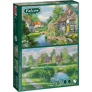 Falcon - Puzzle 2x500 Riverside Cottages - 500 piese