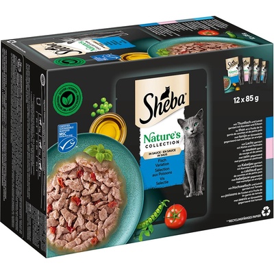 Sheba Nature's Collection in Sauce tuňák losos treska mořské ryby 12 x 85 g