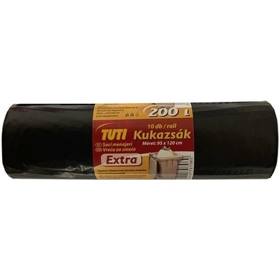 TUTI Vrecia na odpadky extra silné 200 l 32µm 10 ks Extra čierna