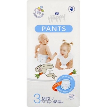 Bella Pants Бебешки гащички 6-11kg Midi 3 (48бр) (BB-055-MU48-002)
