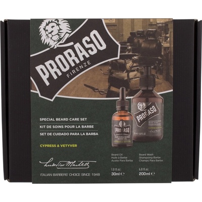 Proraso Cypress & Vetyver šampon na vousy 200 ml + olej na vousy 30 ml dárková sada