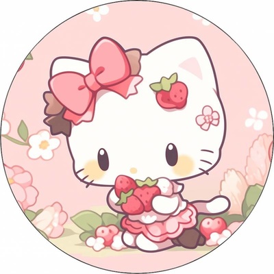 Jedlý papír Hello Kitty s jahodama 19,5 cm - Pictu Hap – Hledejceny.cz