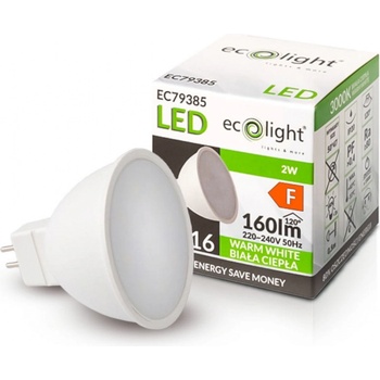 Ecolight LED žárovka MR16 12V 2W teplá bílá EC79385