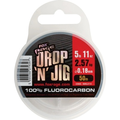 Fox Rage Fluorocarbon Drop 'N' Jig Fluorocarbon 50 m 0,2 mm 3,08 kg