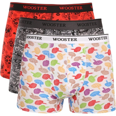 Wooster Набор от три - мъжки боксерки Wooster многоцветни Wooster | Cherven Byal Siv Mnogotsveten | МЪЖЕ | XL