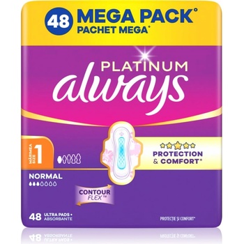 Always Platinum Normal Size 1 санитарни кърпи с крилца 48 бр