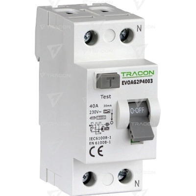 Tracon 2P 63A 30mA A EVOAG2P6303