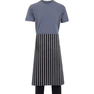 Whites Chefs Clothing Kuchařská zástěra do pasu černobílá s řeznickým proužkem 760 x 920 mm