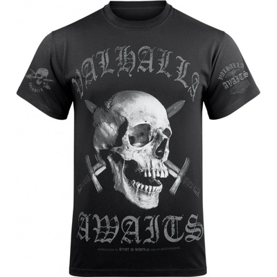 tričko VICTORY OR VALHALLA SKULL Čierna