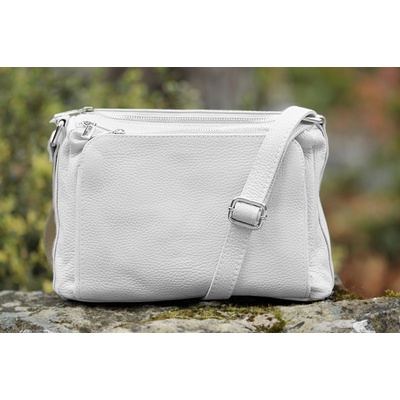 MaxFly kožená crossbody kabelka 5542 bílá