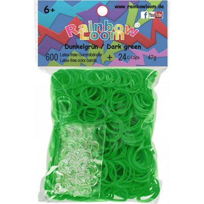 RAINBOW LOOM Original gumičky 600 kusov tmavozelené