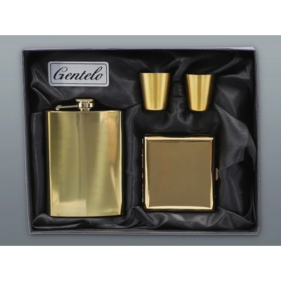 Súprava GENTLEMAN ploskačka 240 ml s tabatierkou + 2 ks štamperlíkov 30 ml