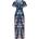 Yumi Women's Navy Floral Angel Sleeve Jumpsuit - Navy