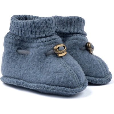 Mikk-line dětské kožené capáčky Jelenic barefoot protiskluzové modrá