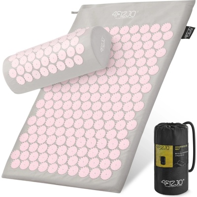 4FIZJO Akupresúrna podložka + vankúš 68x42cm šedo- ružová