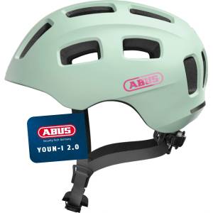 ABUS Youn-I 2.0 bicycle helmet - with light for children, teenagers and young adults - for girls and boys - mint, size M - BA-A-761 (BA-A-761)
