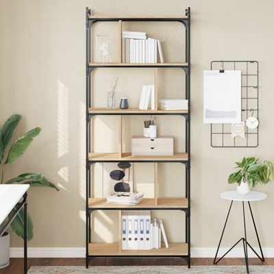 Knihovna s 6 policemi dub sonoma 76x32x192 cm