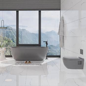 Image 1 of Qua Гранитогрес Blanco River полиран 60х120 см, калиброван, 9 мм дебелина