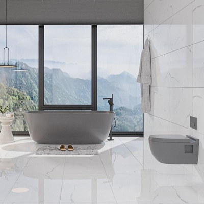 Qua Гранитогрес Blanco River полиран 60х120 см, калиброван, 9 мм дебелина