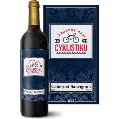 Sablio Zrodený pre cyklistiku Cabernet Sauvignon Červené víno 12 % 0,75 l (holá fľaša)