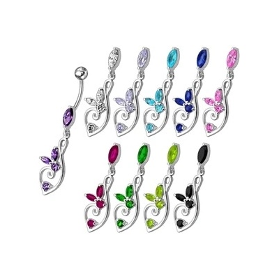 Piercingate piercing do pupíku stříbro PBV00522 čirá