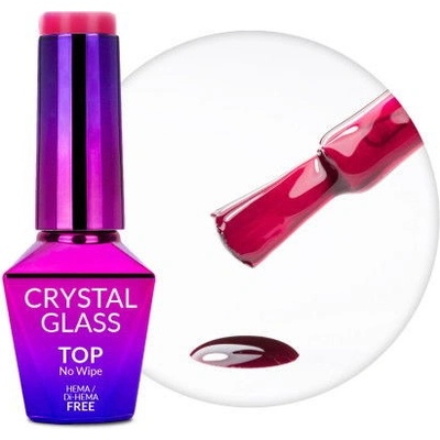 Molly Nails farebný top coat Crystal Glass Raspberry 10 g