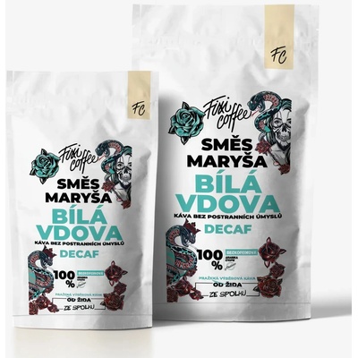 Fixi Coffee Maryša Bílá vdova bezkofeinová káva jemně mletá 250 g