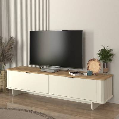 TopMebel Бохема меламинов ТВ стойка в слонова кост - цвят сеpet дъб 180x47x45.6см