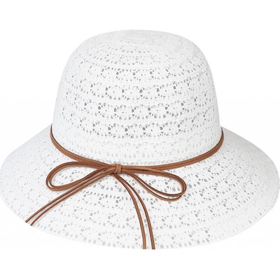 Biju Dámsky klobúk 9-60 s ozdobným povrázkom 9001608-3 biely