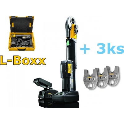 REMS Mini-Press S 22V ACC kufr L-Boxx lis na trubky + 3 čelisti 578X10