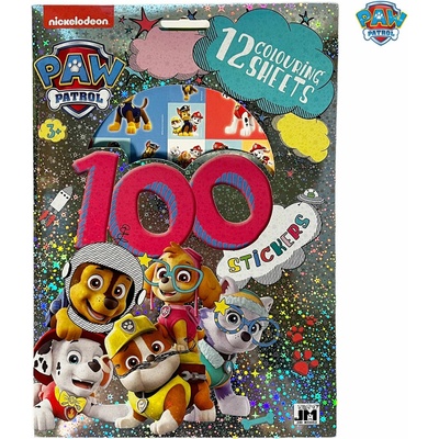 Omaľovánky 100 samolepiek s omaľovánkovými listami Tlapková patrola