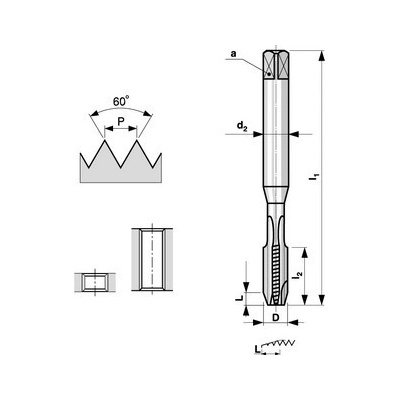 Bučovice Tools Závitník strojní M22 ISO1 HSSE CSN 22 3043 +NST+ - BU163-220