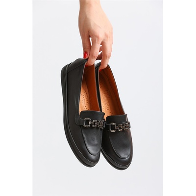 Johns Athletic Дамски лоуфъри от естествена кожа by111a - Черни #370006 (370006_Черно)