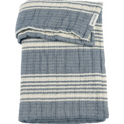 Meyco Deka z předepraného mušelínu a žakáru Stripe Indigo