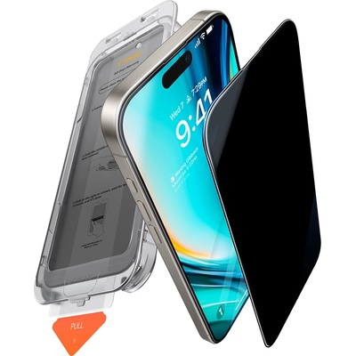 TORRAS Протектор за iPhone 16 Pro Max - Torras GlassGo Install Master Privacy - Clear