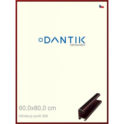 DANTIK rám na obraz 60 x 80 Červená Rubin broušená