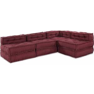 vidaXL Модулен диван Текстил Тъмен червен 210 x 140 x 56 см (3315073)