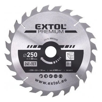 EXTOL PREMIUM pilový kotouč s SK plátky, 300x2,2x30mm, 40T, šířka SK plátků 3,2mm