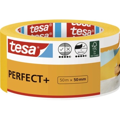 Tesa Masking tape Perfect+ Maskovacia páska 50 m x 50 mm žltá
